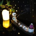 thumbnail image 4 of Quemador de incienso con forma de barco con , soporte para varillas de incienso, decoración de Halloween, estatua, adorno de escritorio para, 4 of 10