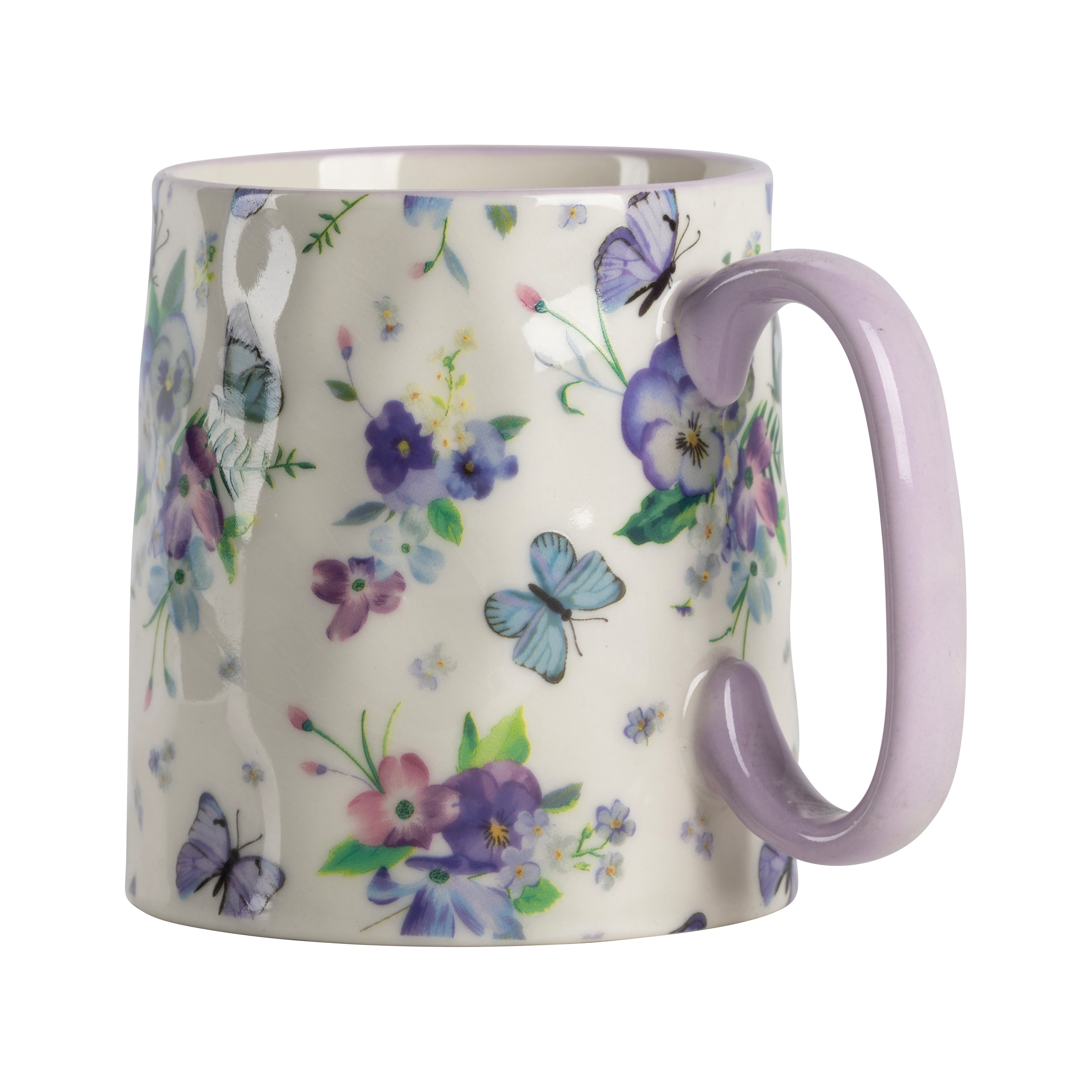 10 Strawberry Street Bella Butterfly Boutique 14 oz. Ceramic Mug, Set of 4