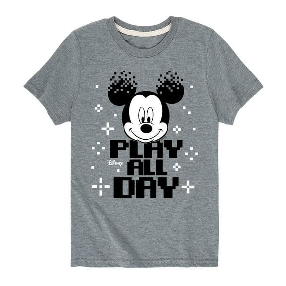Mickey & Friends - Play All Day Pixels - Youth Short Sleeve Graphic T-Shirt