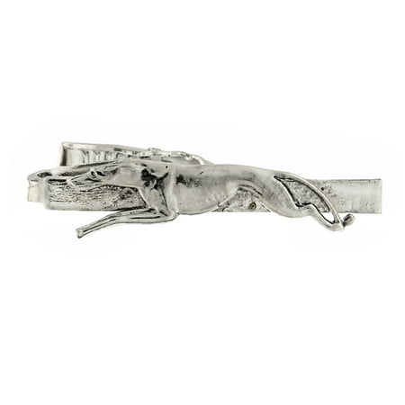 1928 Mens Silver-Tone Greyhound Dress Wedding Formal Business Tie Bar Clip 61791