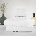 thumbnail image 2 of Mainstays Performance Cotton 6-Piece Bath Towel Set, Super Soft Quick Dry Fade Resistant, Textured White, 2 of 9