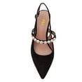 thumbnail image 2 of FSJ Women Stylish Pointed Closed Toe Pumps Stiletto High Heels Pearl Buckle Strap Slingback Sandals Wedding Party Dress Shoes Size 6 Black, 2 of 4