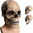 thumbnail image 4 of Máscara de Halloween, máscaras de calavera de cabeza completa aterradoras con mandíbula móvil, accesorios de esqueleto de látex realistas, disfraz de fiesta de Cosplay, 4 of 5