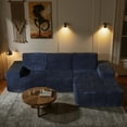 thumbnail image 3 of Vcatnet 114.6" Modular Sectional Sofa Couch, Modern Corduroy Cloud Sofa Couch, Oversized L Shaped Couch with Chaise for Living Room, No Assembly Required, Blue, 3 of 11