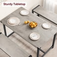 thumbnail image 2 of Garvee Dining Table Set for 4, Kitchen Table with Benches, Rectangular Dining Room Table Set with 2 Upholstered Benches, 3 Piece Dining Table Set for Small Space, Apartment, Studio, Retro Gray, 2 of 11