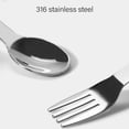 thumbnail image 4 of Juego de cuchara y tenedor para niños pequeños, cuchara para bebés, vajilla para niños pequeños con autoalimentación, tenedor y cuchara de acero inoxidable, 4 of 5