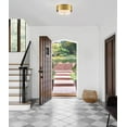 thumbnail image 7 of Claxy 2-Light Brass Drum Flush Mount Ceiling Light with Fabric Shade, 7 of 7