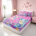 thumbnail image 3 of Homewish Cartoon Axolotl Zipper Twin Comforter Sets with Fitted Sheet and 2 Pillowcases for Kids Girls, Pink Glitter Stars Zipper Bedding Set, 3 of 7
