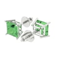 thumbnail image 2 of 14K Solid Gold Screw Back Stud Earrings for Women | 3 cttw Princess Cut Simulated Green Diamond | White Gold, 2 of 5