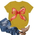 thumbnail image 4 of larppty Women Casual Christmas Shirts: Short Sleeve Tunic Tops - Womens Crew Neck Tee Tshirt Blouses (Yellow, S), 4 of 6
