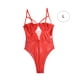 thumbnail image 1 of Lencería delgada para mujer Ropa de dormir sexy para mujer Body de encaje con tiras, L, Rojo Inevent XX000067-10, 1 of 7