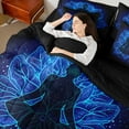 thumbnail image 5 of Feelyou Western Bohemian Yoga Twin Bedding Sets 7-Piece, Blue Lotus Flower Bedding Comforter Set, Vintage Mandala Damask Flower Reversible Sheet Sets, Ultra Soft Bedroom Decor, 5 of 9