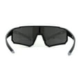thumbnail image 3 of Mens Classic Oversized Block Shield Rimless Plastic Sport Sunglasses Black Silver Mirror, 3 of 4