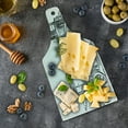 thumbnail image 5 of Steam Engine Cutting Board, Old Fireman Truck Drawing Effect Picture British Antique Transport, Tempered Glass Cutting and Serving Board, Wine Bottle Shape, Charcoal Grey White, by Ambesonne, 5 of 5
