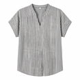 thumbnail image 3 of Ahabrexf Womens Tops Short Sleeve V Neck Blouse 95 Polyester 5 Spandex Shirt for Women, 3 of 3