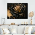 thumbnail image 2 of Designart Black And Gold Rose II Canvas Wall Art, 2 of 5