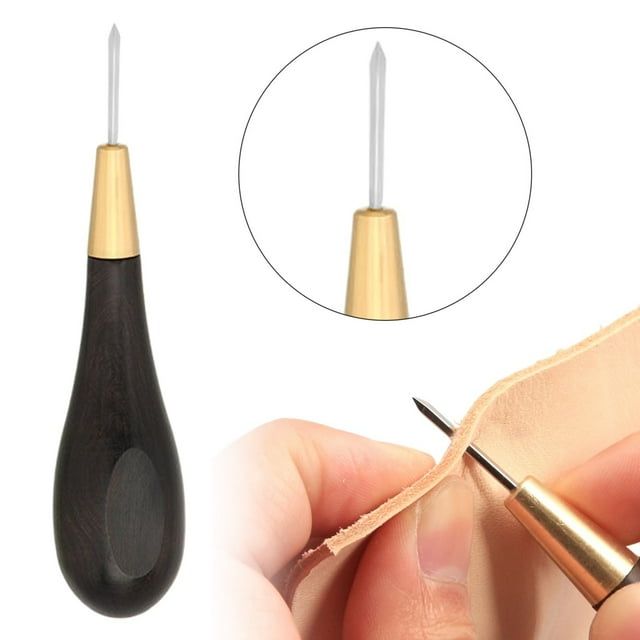 Clearance! Dusknt Stitching Awl Leather Craft Sewing Awl Handle Sewing Awl Kits Chisel Leather Craft Sewing Awl Kits Handmade Sewing Tools Diy Stitcher Taper for Leather Diy Craft Lover, Sewing Awl