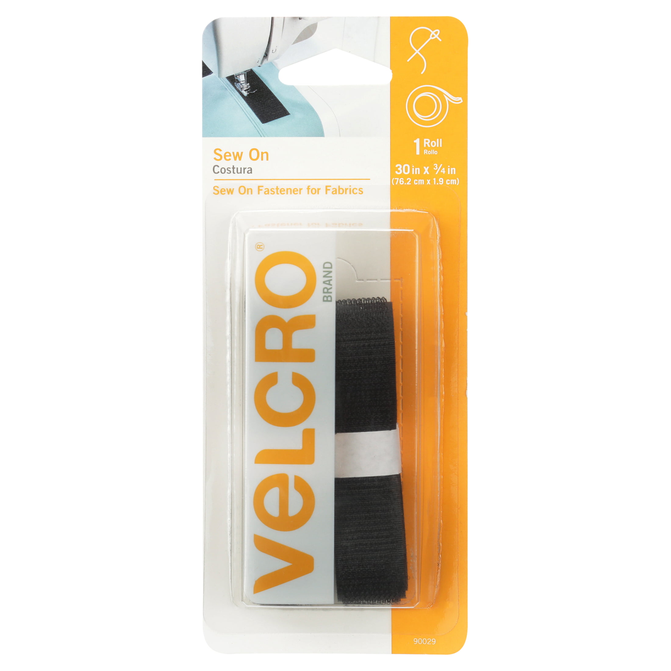 VELCRO Brand for Fabrics Pre-Cut Strips 1 x 3/4 inch No Sewing or Gluing Black Iron On Tape for Alterations and Hemming Heat Activated for Thicker Fabrics 
