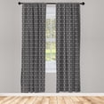 thumbnail image 3 of Ambesonne Afghan Curtains, Oriental Eastern Motifs, Pair of 28"x63", Black White, 3 of 5
