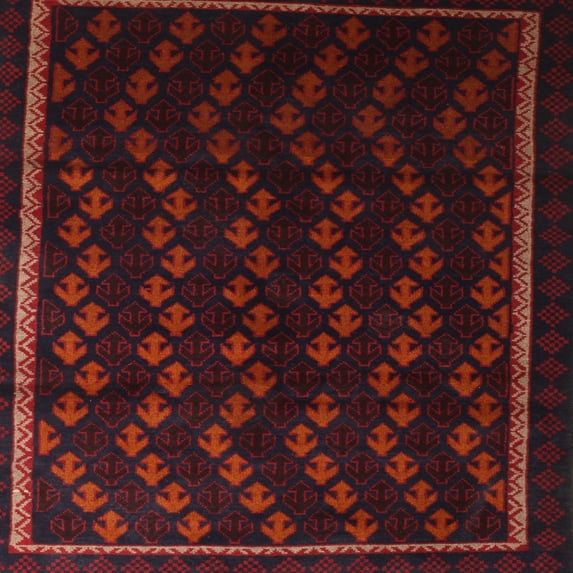 Ahgly Company Machine Washable Indoor Square Traditional Red Wine or Wine Red Area Rugs, 3' Square