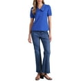 thumbnail image 2 of BLUSA CHIC PARA MUJER CON CUELLO PETER PAN Y MANGAS CORTAS ABULLONADAS CAMISA RETRO XS AZUL REAL, 2 of 6