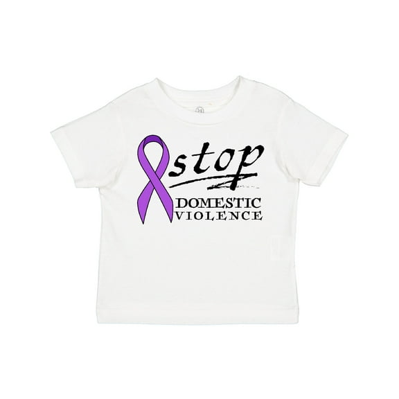 Inktastic Stop Domestic Violence-purple Ribbon Boys or Girls Toddler T-Shirt
