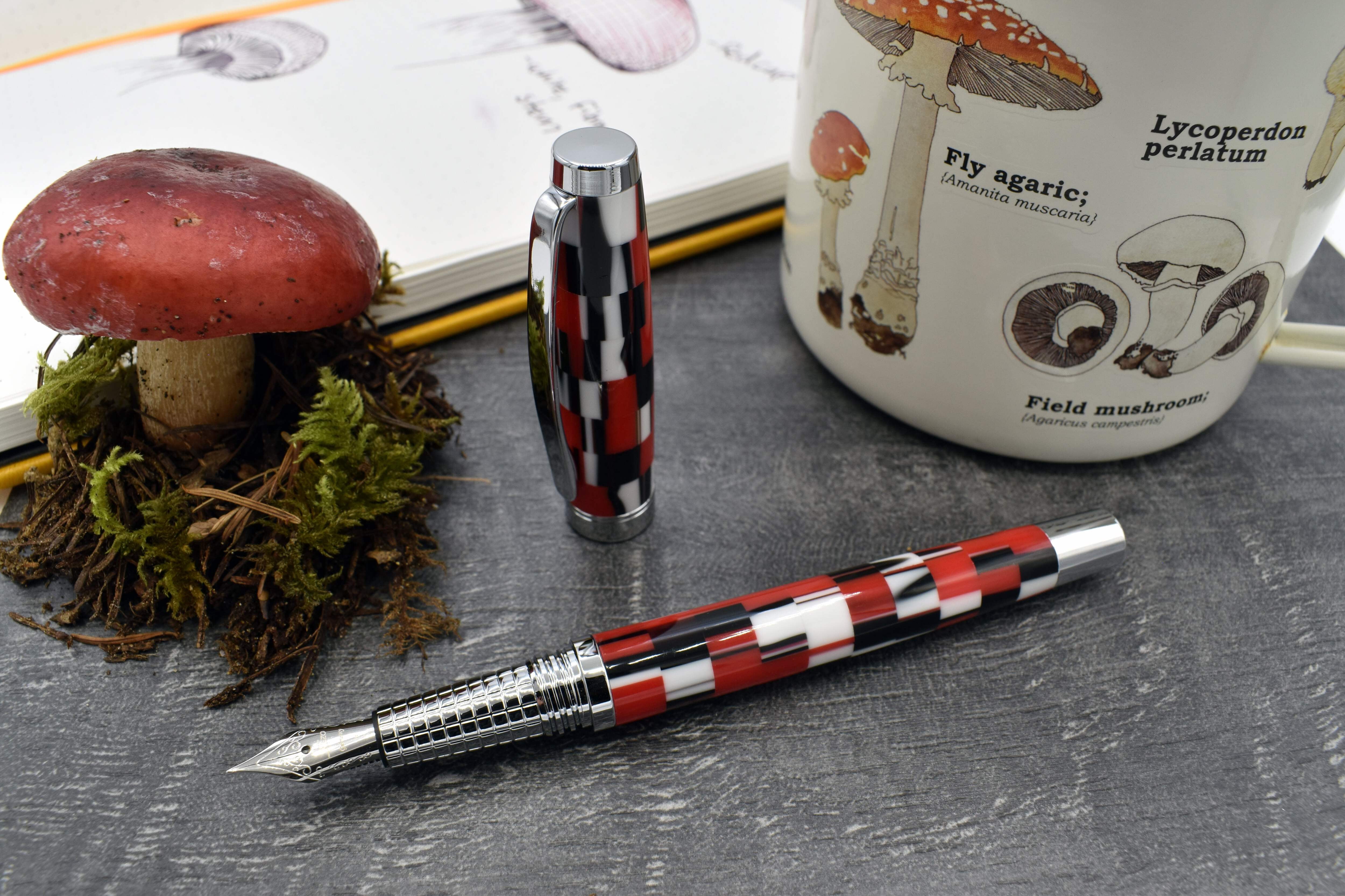 Xezo Urbanite II Acrylic  Brass Fountain Pen (Fine Nib) - Trek Red