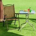 thumbnail image 3 of Costway Set of 2 Patio Folding Sling Back Chairs Camping Deck Garden Beach Brown, 3 of 9