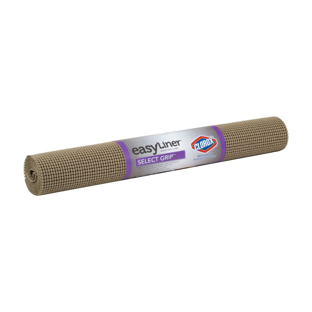 Duck Easy Liner Brand Shelf Liner Select Grip w/Clorox, 20" x 6", Taupe