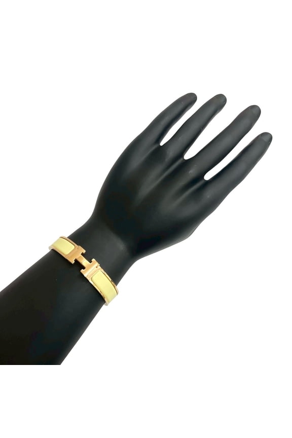Pre-Owned HERMES Click H Bracelet Bangle Women's Accessory Gold Yellow 28420 (Good)