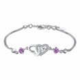 thumbnail image 3 of SUSHANG Double Heart Bracelet Fashion Double Heart Shaped Bracelet Female Jewelry Bracelets Zircon Charm Bracelets for Women Wedding Jewelry Gifts, 3 of 8
