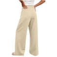 thumbnail image 6 of VBVC Women's High Waisted Wide Leg Yoga Pants , Flowy Stretchy Trousers For Women,Ladies' Casual Palazzo Pants with Pockets,Beige,S-2XL, 6 of 10