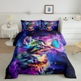 thumbnail image 3 of Cute Cat Bedding Queen Size Purple Galaxy Comforter Set Queen, Blue Butterfly Duvet Insert Kawaii Kitten Quilt Set, Univers Glitter Stars Bedding Comforters & Sets, 3 of 7