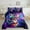 Dark Magenta Navy Blue, variant on Watercolor Frog Bed in a Bag 7pcs Purple Navy Blue Bedding Set, Woodland Wildlife Twin Size Comforter Set Cute Animal Bedding Comforter Sets , Glitter Stars Galaxy Bed Set