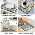 thumbnail image 4 of Elegant Mexican Design Coffee Drying Mat Highly Absorbent Diatom Mud Pad Coffee Mat Kitchen Counter Gadget for Easy Cleaning, Large 19.5x12in, Multi Use, 4 of 7