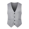 thumbnail image 2 of Blekii Men's Solid Color Wedding Dress Vest Slim Fit Stage Costume - British Leisure Style, Formal Waistcoat - Great for Groom Wedding, Prom Night, Business Formal, Special Event -, 2 of 3