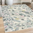 thumbnail image 1 of Geometric Decorative Rug, Abstract Diagonal Striped Look Rounds and Ovals on Backdrop Art, Quality Carpet for Bedroom Dorm and Living Room, 6 Sizes, Blue Grey, by Ambesonne, 1 of 4