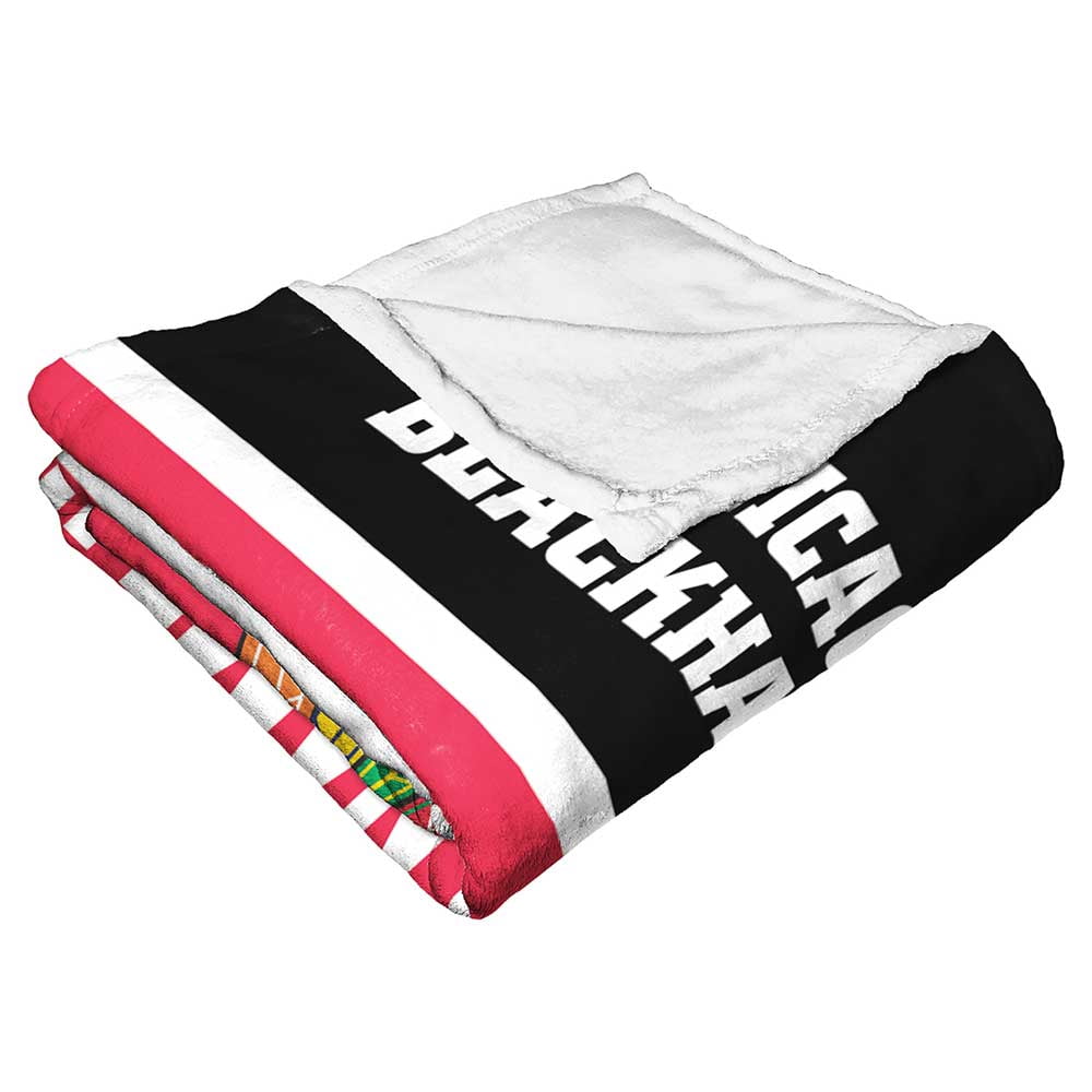 Chicago Blackhawks NHL Colorblock Personalized Silk Touch Throw Blanket, 50" X 60"