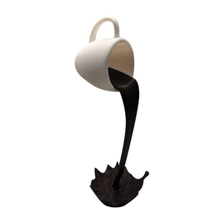 

Floating Coffee Cup Mug Sculpture Kitchen Decor Pouring Spilling Decoration