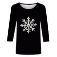 thumbnail image 4 of Makaor T Shirts for Women Loose Christmas Plus Size Crew Neck Tops Graphic 3/4 Sleeve Pullover Tees Cute Outfits Clothes, 4 of 4