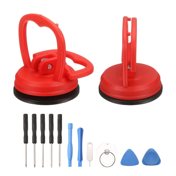 Uxcell 2 Pcs Screen Suction Cup, 2.4" Phone Screen Repair Suction Cup with Spudger, Red