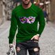 thumbnail image 1 of Ceisia Men's Mardi Gras Mask Print T-Shirt | Slim Long-Sleeve Crewneck Winter Casual Top Gift, 1 of 5