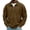 Brown -AH08, variant on Mens Sweatshirt Corduroy Quarter Zip Collared Long Sleeve Business Casual Office Wear for Fall Winter Khaki L