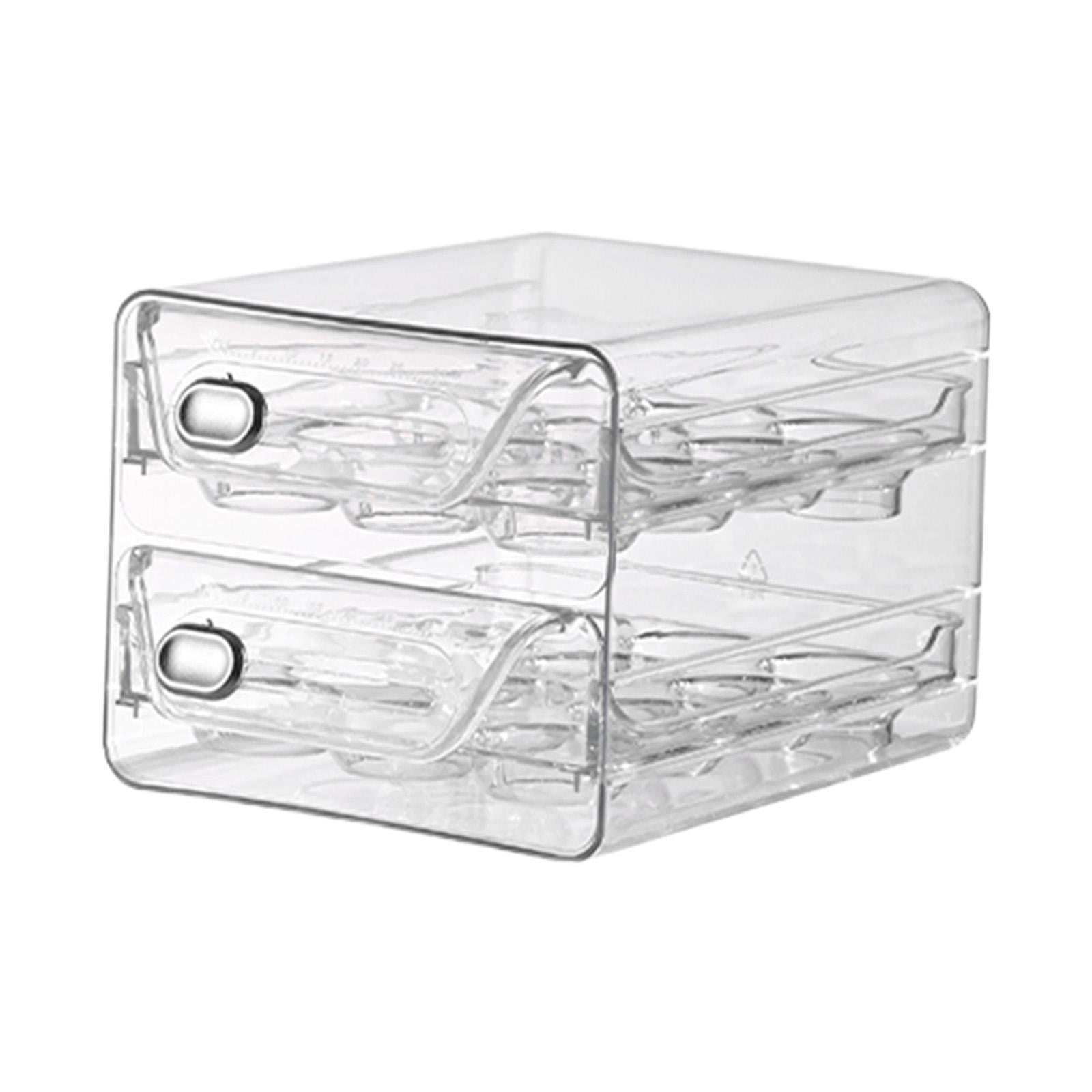 Eggs Organizer Drawer Fridge Egg Drawer Organizer Bins Reusable Stackable Egg Holder Tray Eggs Container for Cupboard Refrigerator Cabinet 24 Grids