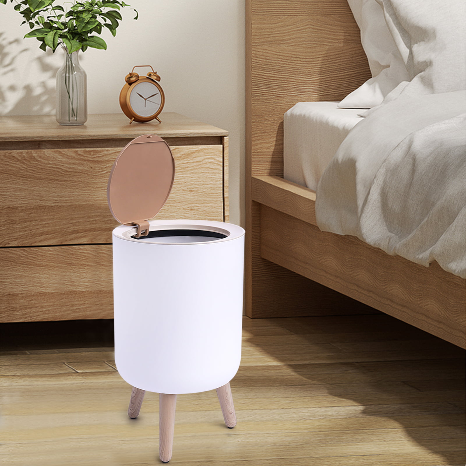 1pc Large Capacity Press Type Trash Can For Home And Office - High-End  Creative Waste Bin For Living Room, Bedroom, Toilet, Bathroom - Convenient  And