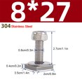 thumbnail image 4 of Riwesomey 6 uds canal de ranura de acero inoxidable M8 T pernos 27mm Kit de contratuercas para toldo de pista 4x4 4WD Vehículos, repuestos y accesorios Mis, 4 of 6