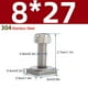 thumbnail image 4 of Sidaley Pernos de ranura en T de 6 uds para portaequipajes con tuerca de seguridad, pernos en T M8 de acero inoxidable con rosca de 27mm Vehículos, repuestos y accesorios Mis, 4 of 6