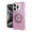 Pink, variant on Designed for Apple iPhone 15 Plus (6.7") Magnetic Ring Circle Bling Chrome 3in1 Hybrid [Compatible with Magsafe] Transparent Shockproof Phone Case Cover [Clear]
