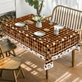 thumbnail image 4 of Fall Tablecloth 60x104 Inch Rectangular, Thanksgiving Autumn Harvest Orange Black Buffalo Plaid White Pumpkins Table Cover for Party Picnic Dinner Decor, 4 of 6