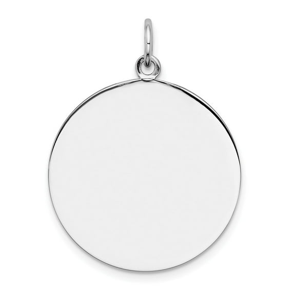 FB Jewels Sterling Silver Rh-plt Engraveable Round Polished Front/Back Disc Charm